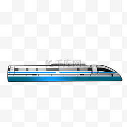 轨道交通图片_卡通蓝灰色高铁插画