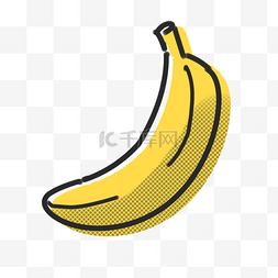 香蕉手绘矢量图图片_矢量波普风装饰香蕉元素