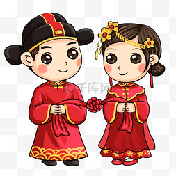 动漫人物图片_古风服装婚礼插画