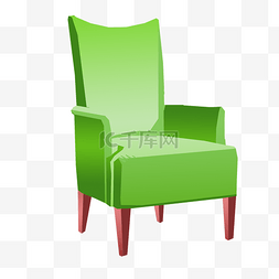 手绘绿色的沙发