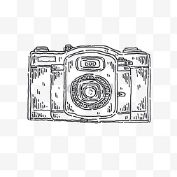 黑白线条手绘相机胶片机