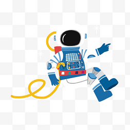 宇航员登月科技感图片_人类月球日小清新手绘宇航员