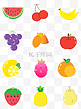 夏季矢量手绘水果图标