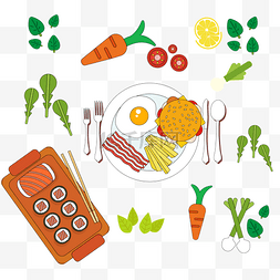app引导页图片_汉堡蔬菜食物矢量图元素