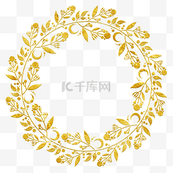 树枝装饰图图片_中国风传统烫金鲜花花纹装饰图之