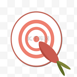 箭矢和靶图片_手绘红色靶子和胡萝卜