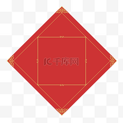 中式方形花纹图片_中国风红底方形金色欧式花纹细边