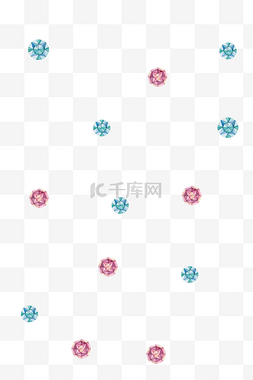 海报蓝简约图片_蓝粉色创意水晶漂浮素材