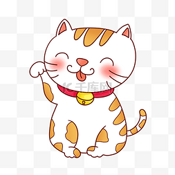 可爱卡通儿童插画图片_可爱猫咪卡通动物招财猫