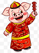 猪年冰糖葫芦卡通插画