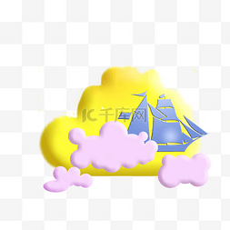 船海上图片_帆船云朵浮雕