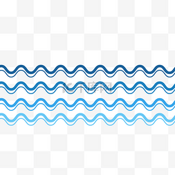 海浪礁石图片_蓝色矢量通用波浪装饰