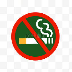stop标识图片_绿色背景的禁止吸烟标识