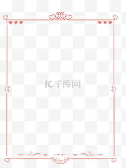元宵红色简约手绘边框