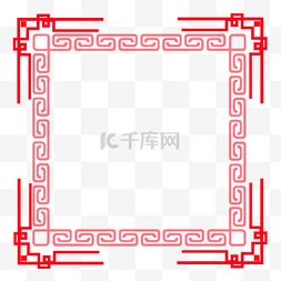 喜庆新年背景素材图片_唯美中国风花纹红色边框元素