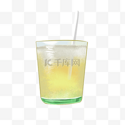 手绘玻璃杯清爽夏季冰镇饮料