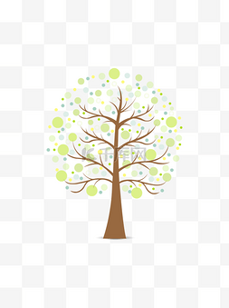 图案简易图片_小清新森林元素大树装饰图案可商