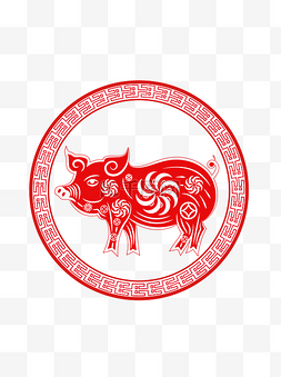 剪纸2019猪图片_猪年剪纸2019中国风喜庆可商用