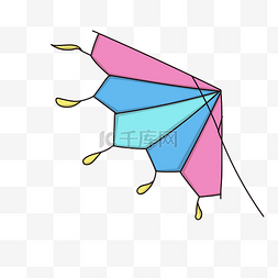 粉色降落伞图片_手绘降落伞风筝插画