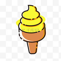 暑假来了清凉冰激凌插画