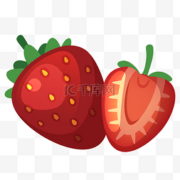 手绘夏日水果图片_卡通手绘水果草莓