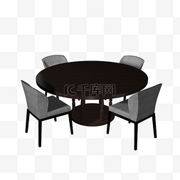 酒店用品图标图片_四人餐厅圆形餐桌