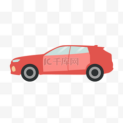 汽车顶部图片_矢量红色扁平汽车