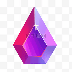 紫红色卡通图片_卡通紫红色三角形宝石