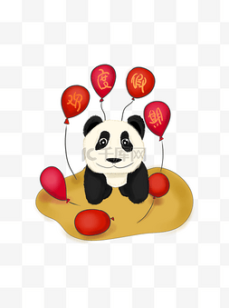 气球熊猫国庆节