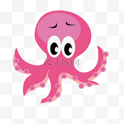 章鱼卡通图片图片_手绘海鲜红色的章鱼插画