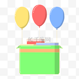 气球竖幅图片_手绘彩色气球礼物