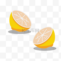 柠檬切开装饰图片_黄色柠檬免扣元素