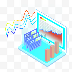 电子背景科技图片_卡通立体笔记本