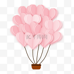 爱心热气球图片_手绘爱心热气球节日气球