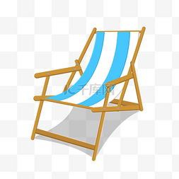 沙滩椅图片_手绘矢量扁平假日沙滩椅