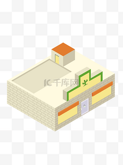 2.5D墨西哥建筑AI素材蓝色