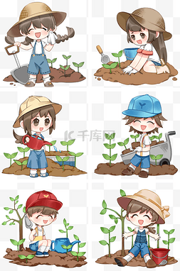 植树节合集图片_植树节人物插画合集