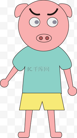 粉红小猪图片_卡通粉红猪矢量图