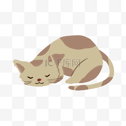 可爱的猫咪图片_可爱卡通温柔睡觉的猫咪手绘