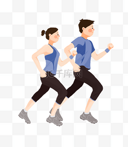 健身房商用素材图片_运动健身跑步主题插画
