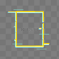故障几何风图片_海报边框发光故障风边框