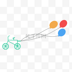 自行车气球分割线装饰
