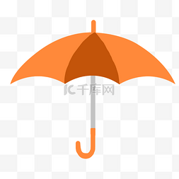 橙色卡通雨伞素材