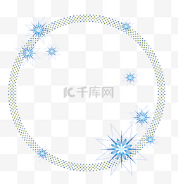 蓝色背景小清新图片_可爱小清新中国风冬季边框png免费