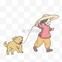 卡通跑步手绘图片_卡通的手绘的单色室外小狗户外乡