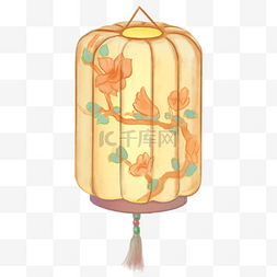 装饰灯笼手绘图片_卡通手绘中国风元宵节插画提灯