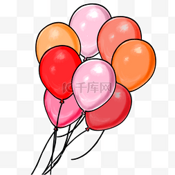 彩色气球图片_迎新晚会彩色气球装饰插画