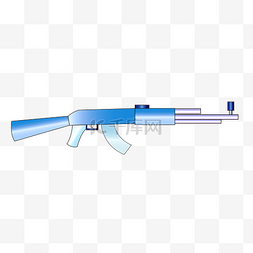 蓝色AKM步枪插画