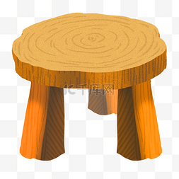 木纹木板凳子插画