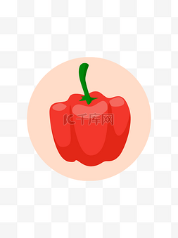 扁平化食物图标图片_微立体扁平化食物之红彩椒